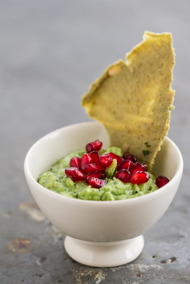 Crème d'avocat et grenade